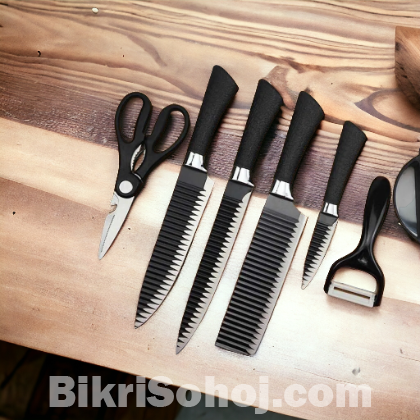 Family Kitchen Knife Set 6 In 1